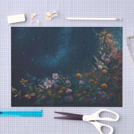 Mysterious Twilight, Moth Floral Companion FLIPPED Tissuepapier (Craft)