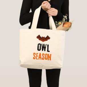 Mysterious Uil Seizoen Spooky Vibes Grote Tote Bag