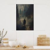 Mysterious Victorian Man Jack the Ripper Walking Poster (Keuken)