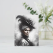 Mysterious Victorian Woman Portrait Art Briefkaart (Staand voorkant)