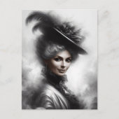 Mysterious Victorian Woman Portrait Art Briefkaart (Voorkant)