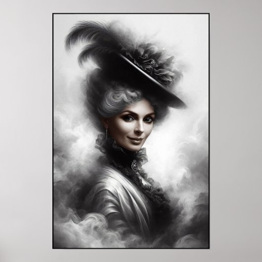 Mysterious Victorian Woman Portrait Art Poster (Voorkant)
