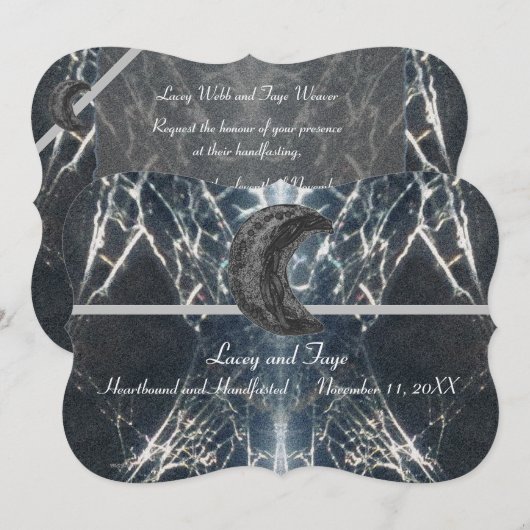 Mysterious Web Gothic Gothic Black Grey Handfastin Kaart (Voorkant / Achterkant)