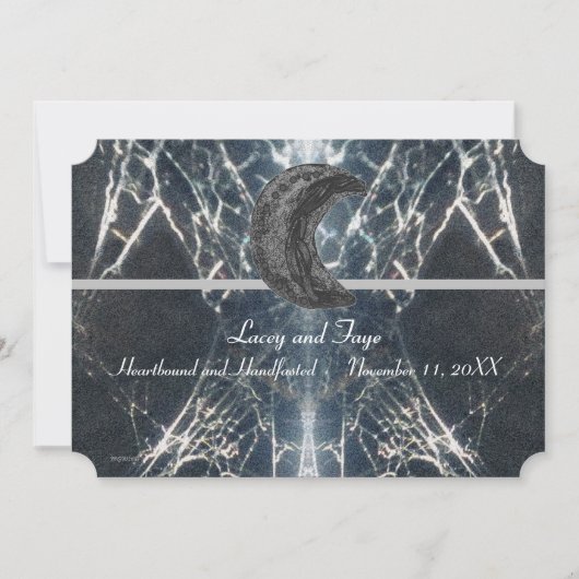 Mysterious Web Gothic Gothic Black Grey Handfastin Kaart (Voorkant)