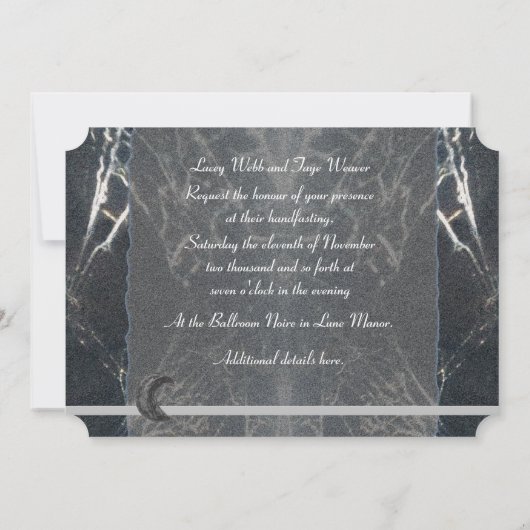 Mysterious Web Gothic Gothic Black Grey Handfastin Kaart (Achterkant)