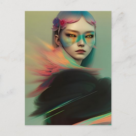 Mysterious Woman Briefkaart (Voorkant)