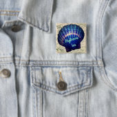 Mysterious Zee badge with a seashell Vierkante Button 5,1 Cm (In situ)