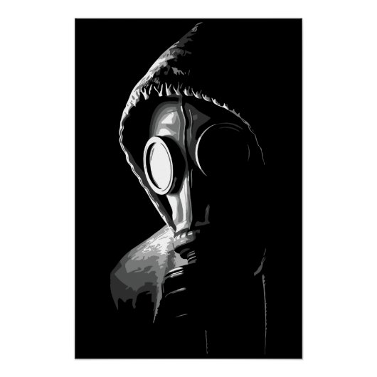 Mysterische gasmasker kap perfect poster (Voorkant)