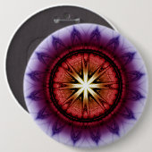 Mysteritische symbolische fractale ornament ronde button 6,0 cm (Voorkant /achterkant)