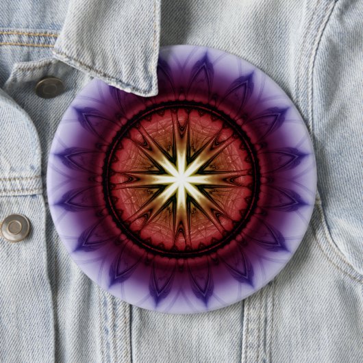 Mysteritische symbolische fractale ornament ronde button 6,0 cm (In situ)