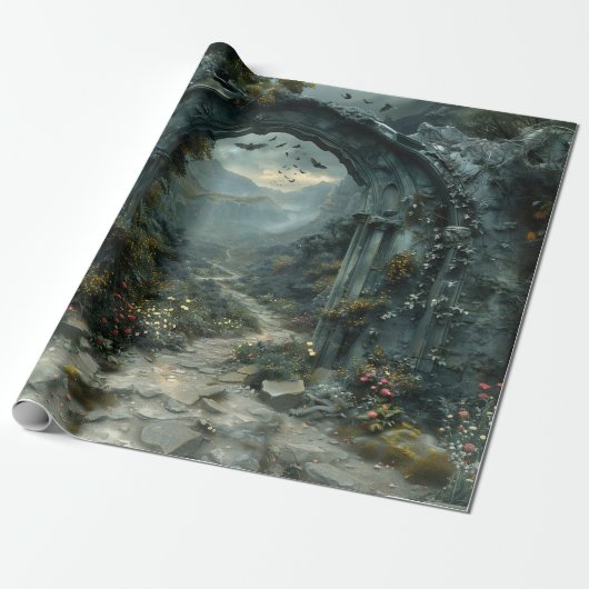 Mystery Arch Vampirecore Halloween | Gotisch Cadeaupapier (Uitgerold)