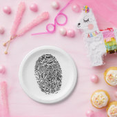 Mystery Black Fingerprint Papieren Bordje (Feest)