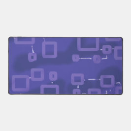 Mystery Blue Geometric Squares Desk Mat