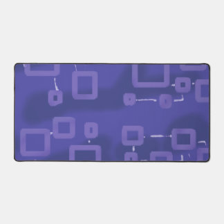 Mystery Blue Geometric Squares Desk Mat