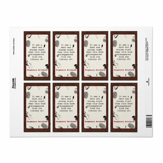 Mystery Book Label Design (Full Sheet)