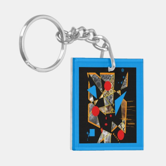 Mystery Cat Square Sleutelhanger (Voorkant Links)