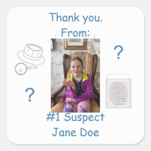 Mystery Crime Solving Evidence Board Dank u Vierkante Sticker