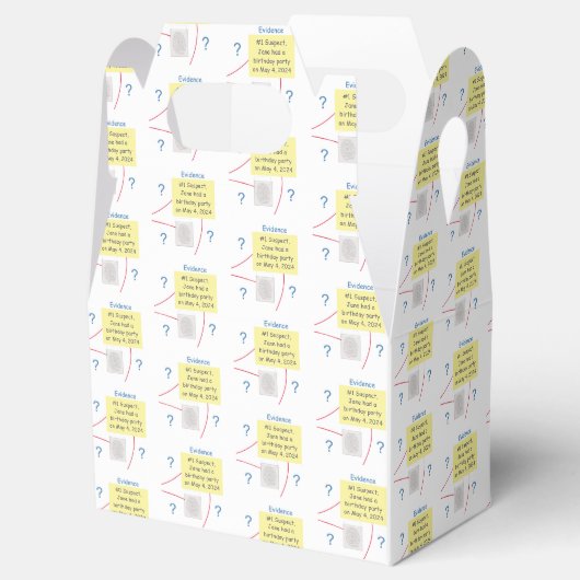 Mystery Crime Solving Evidence Board Favor Boxes Bedankdoosjes (Geopend)