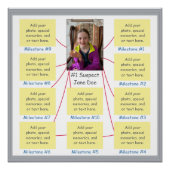 Mystery Crime Solving Evidence Board Milestone Perfect Poster (Voorkant)