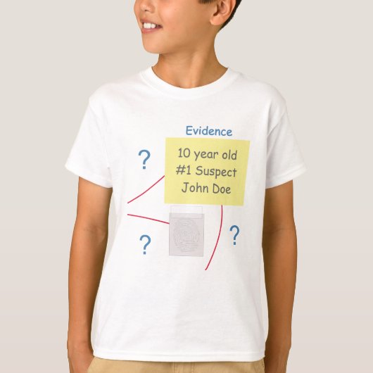 Mystery Crime Solving Evidence Board Verjaardag Jo T-shirt (Voorkant)
