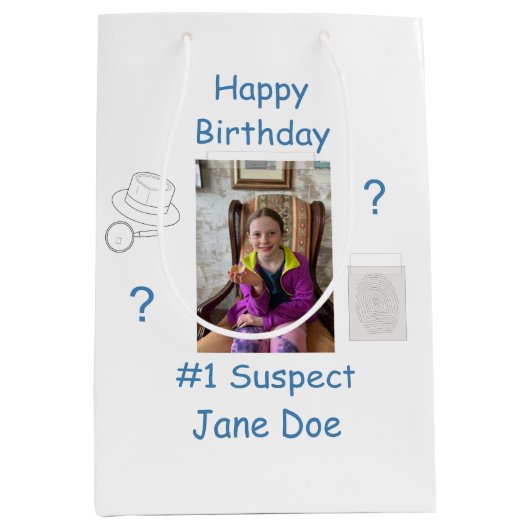 Mystery Crime Solving Evidence Board Verjaardag Medium Cadeauzakje (Voorkant)