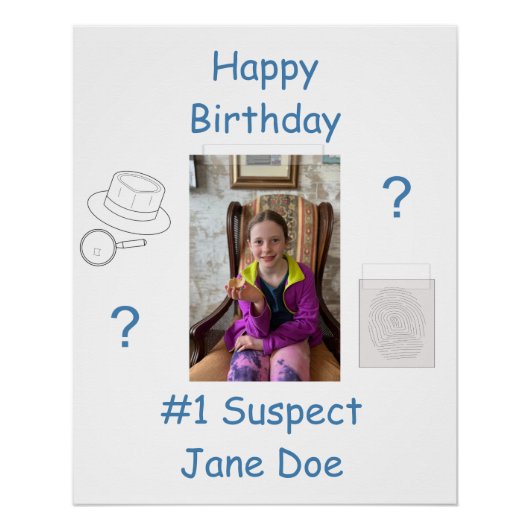 Mystery Crime Solving Evidence Board Verjaardag Perfect Poster (Voorkant)