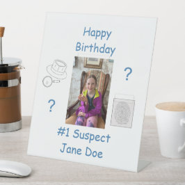 Mystery Crime Solving Evidence Board Verjaardag Reclamebord Met Voetstuk