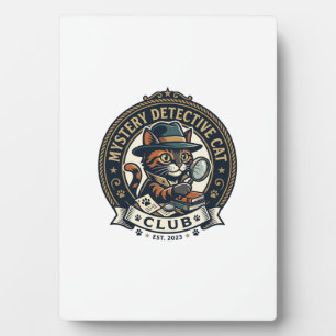 Mystery Detective Cat Cat Grafische T-shirt Kunst  Fotoplaat