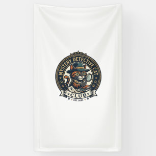 Mystery Detective Cat Cat Grafische T-shirt Kunst  Spandoek