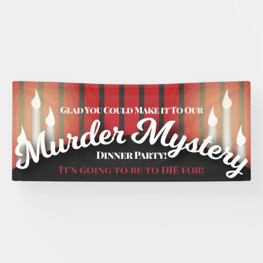 Mystery Dinner Party van Classy Red en Black Murde Spandoek (Horizontaal)