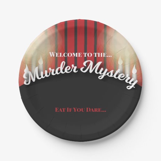 Mystery Dinner van Classy Red en Black Murder Papieren Bordje (Voorkant)