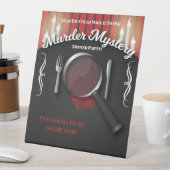 Mystery Dinner van Classy Red en Black Murder Reclamebord Met Voetstuk (Insitu)