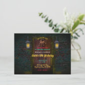 Mystery Door Kamer Escape Verjaardagsfeestje Kaart (Staand voorkant)