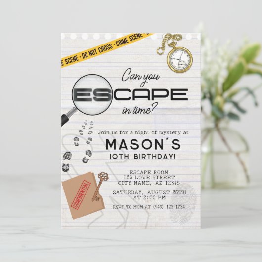 Mystery Escape Room Birthday Kaart (Staand voorkant)