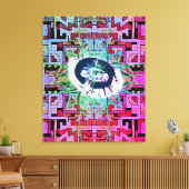 Mystery Eye en tribaal/etnisch patroon Canvas Afdruk (Insitu (Woonkamer))