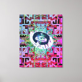 Mystery Eye en tribaal/etnisch patroon Canvas Afdruk