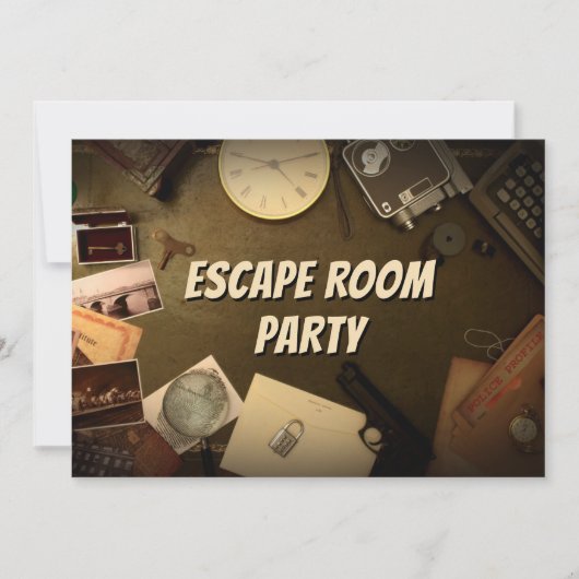 Mystery Game Escape Room Party Verjaardag Uitnodig Kaart (Voorkant)