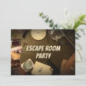 Mystery Game Escape Room Party Verjaardag Uitnodig Kaart (Staand voorkant)