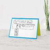 Mystery gift surprise verjaardag cartoon grap feestdagen kaart (Voorkant)