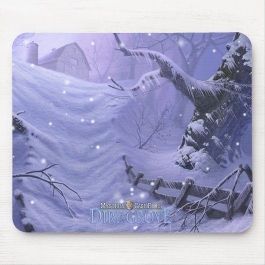 Mystery Hoesje Files: Dire Grove Snowy Path Muismat (Voorkant)