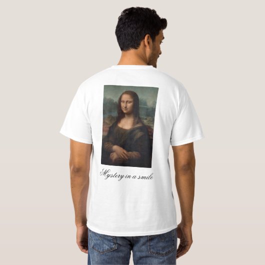 Mystery in a smile (Gioconda) T-shirt (Achterkant volledig)