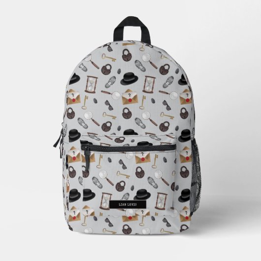 Mystery Kids Secret Agent Detective Theme Bedrukte Rugzak (Voorkant)