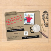 Mystery Kids Secret Agent Spy Detective Birthday Acryl Uitnodigingen (Voorkant)