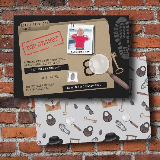 Mystery Kids Secret Agent Spy Detective Birthday Kaart