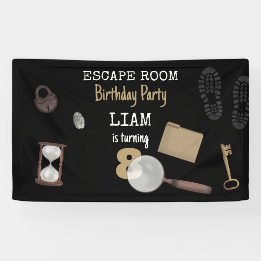Mystery Kids Secret Agent Spy Detective Birthday Spandoek (Horizontaal)