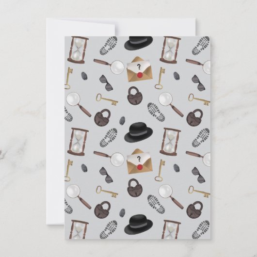 Mystery Kids Secret Agent Spy Detective Theme Bedankkaart (Achterkant)