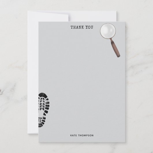 Mystery Kids Secret Agent Spy Detective Theme Bedankkaart (Voorkant)