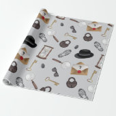 Mystery Kids Secret Agent Spy Detective Theme Cadeaupapier (Uitgerold)