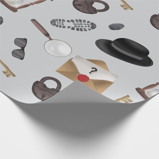 Mystery Kids Secret Agent Spy Detective Theme Cadeaupapier (Hoek)