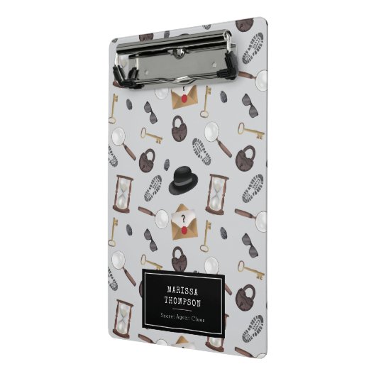 Mystery Kids Secret Agent Spy Detective Theme Mini Klembord (Angled2)